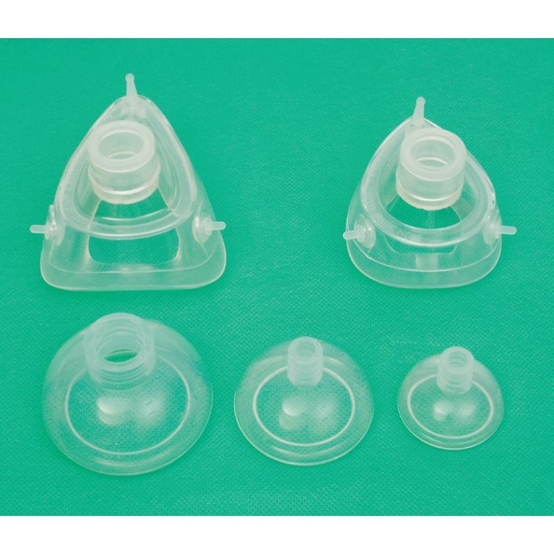 Maschere anestesia/ventil in silicone mis.5 con bordo staccabile