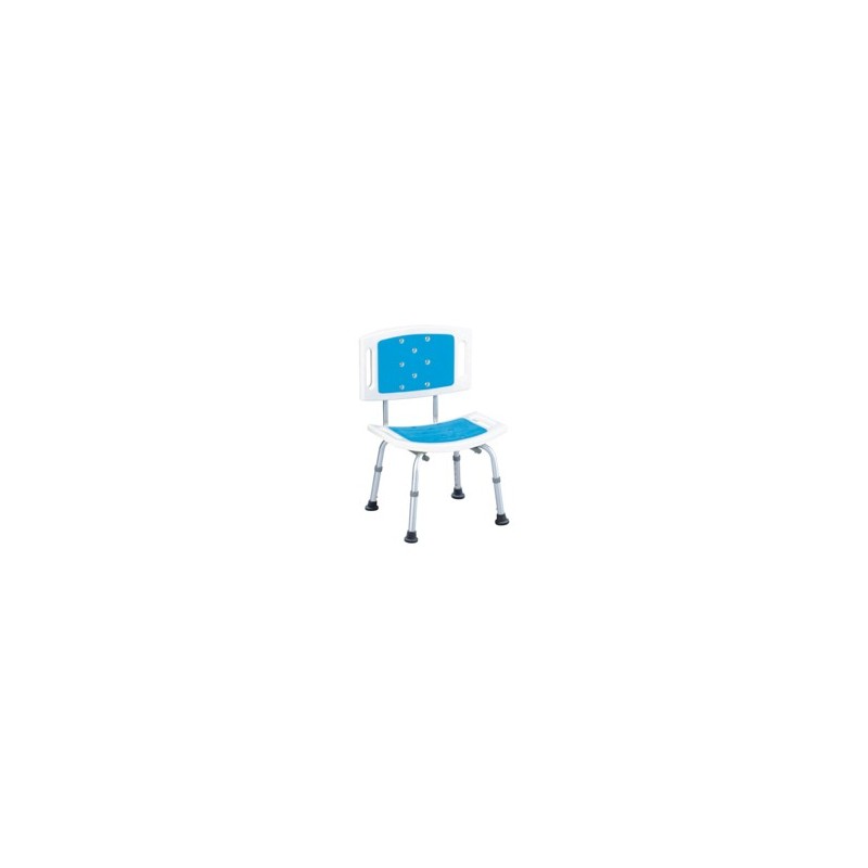 Sedia per doccia con supporto morbido in colore blu