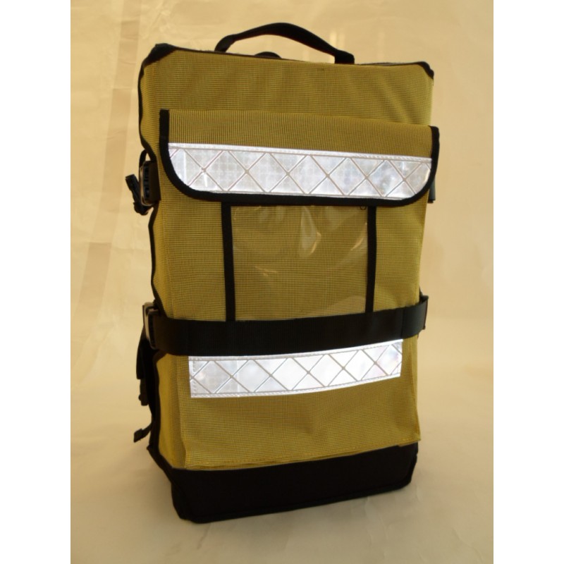 Zaino in Cordura colore giallo/nero mod. ''Nebrasca'' con chiusure in velcro completo di n.5 borselli interni