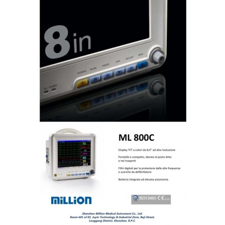 Monitor 8.4'' multiparametrico Million mod. ML800C