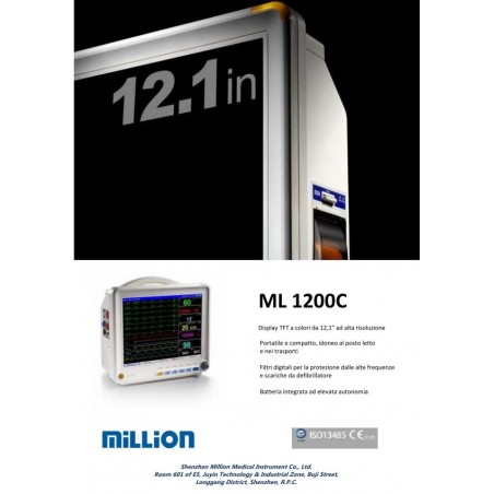 Monitor 12'' multiparametrico Million mod. ML1200C